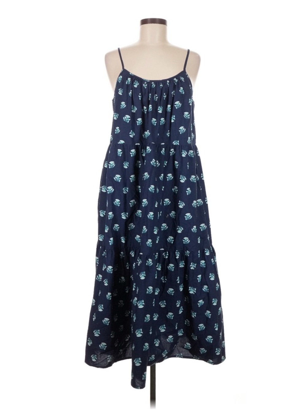 Universal Thread Navy Maxi Dress with Teal Floral Print